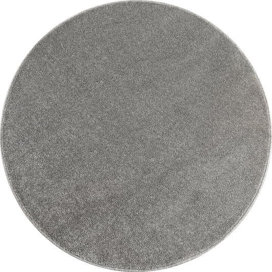 Tapis Uni Rond à poils courts - Gris Clair