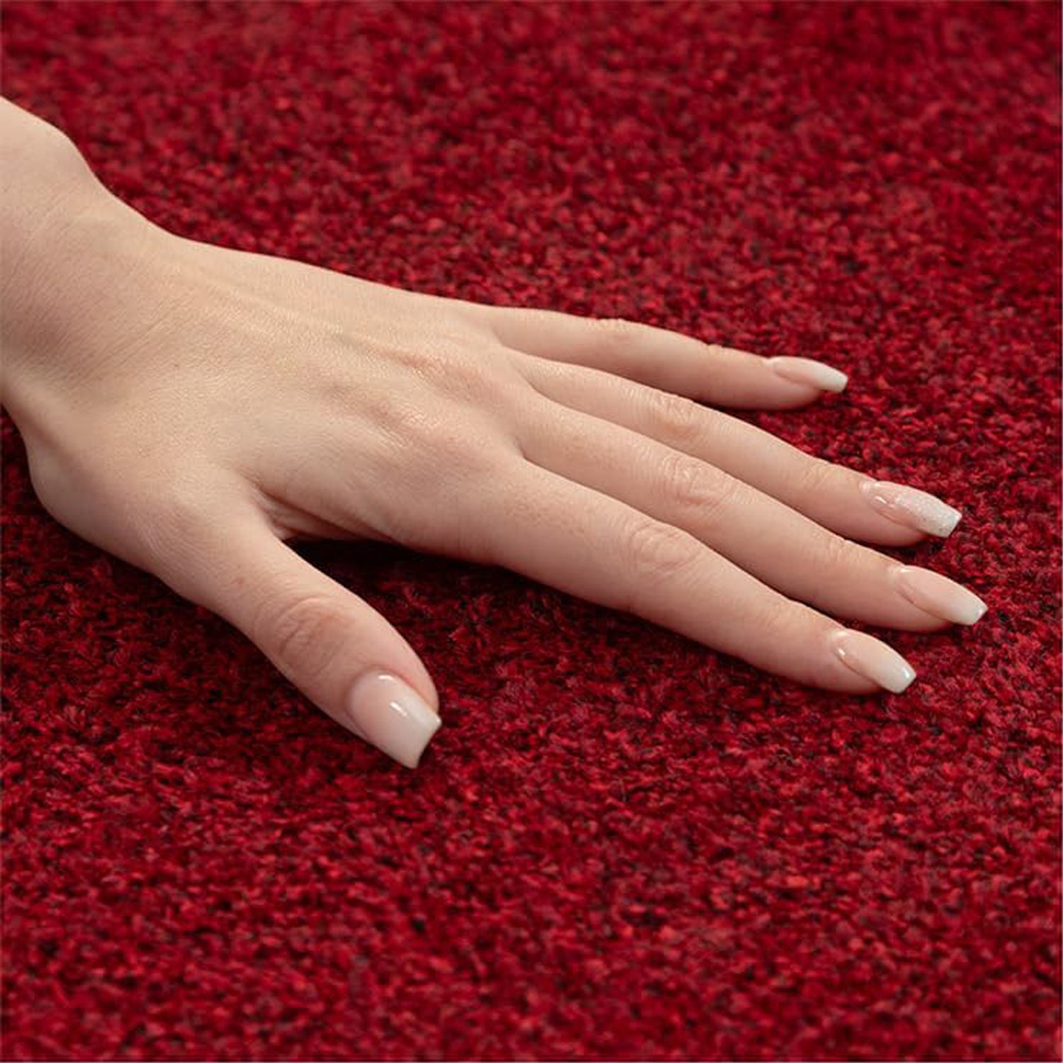 Tapis Uni Rond à poils courts - Rouge – STUDIO DECO