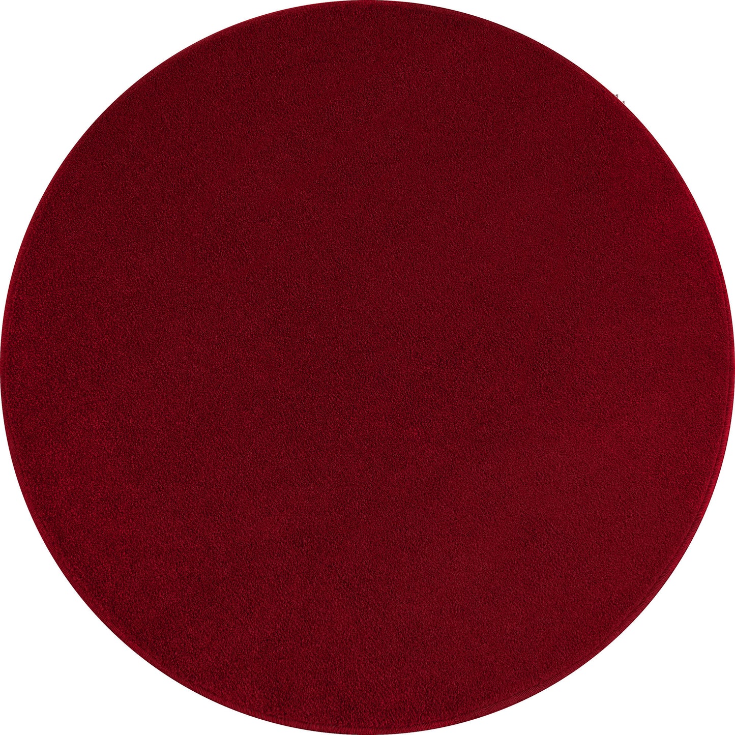 Tapis Uni Rond à poils courts - Rouge