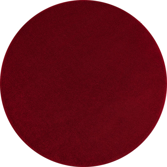 Tapis Uni Rond à poils courts - Rouge