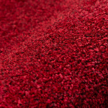 Tapis Uni Rond à poils courts - Rouge