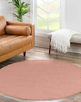 Tapis Uni Rond à poils courts - Rose – STUDIO DECO