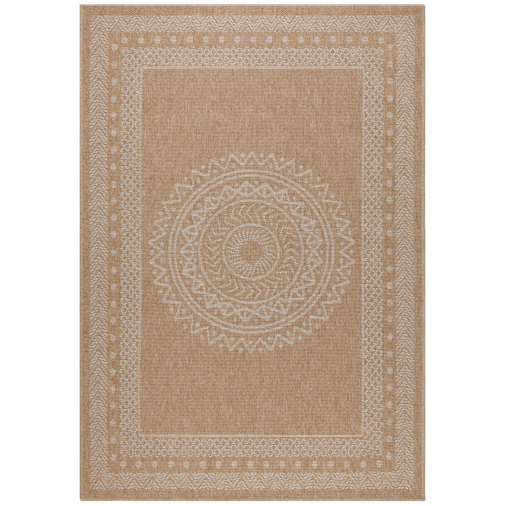 Tapis Naturel aspect jute motifs géométrique Beige et Crème – STUDIO DECO