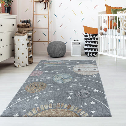 Tapis d'enfant PLANETES Gris