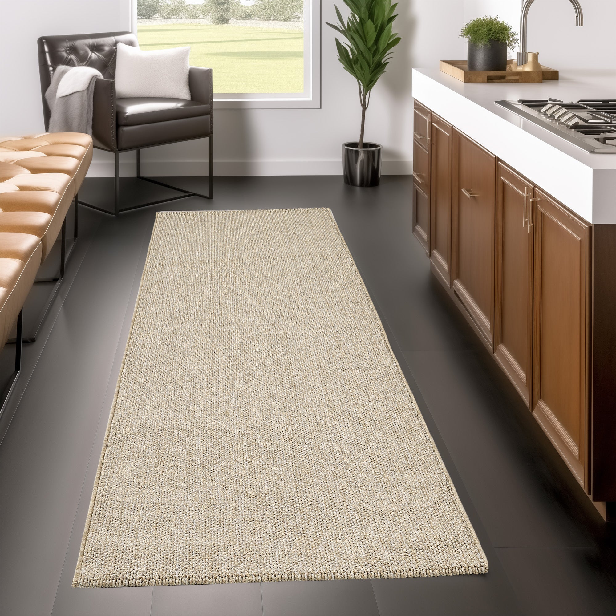 Tapis de couloir Naturel aspect jute - Beige – STUDIO DECO