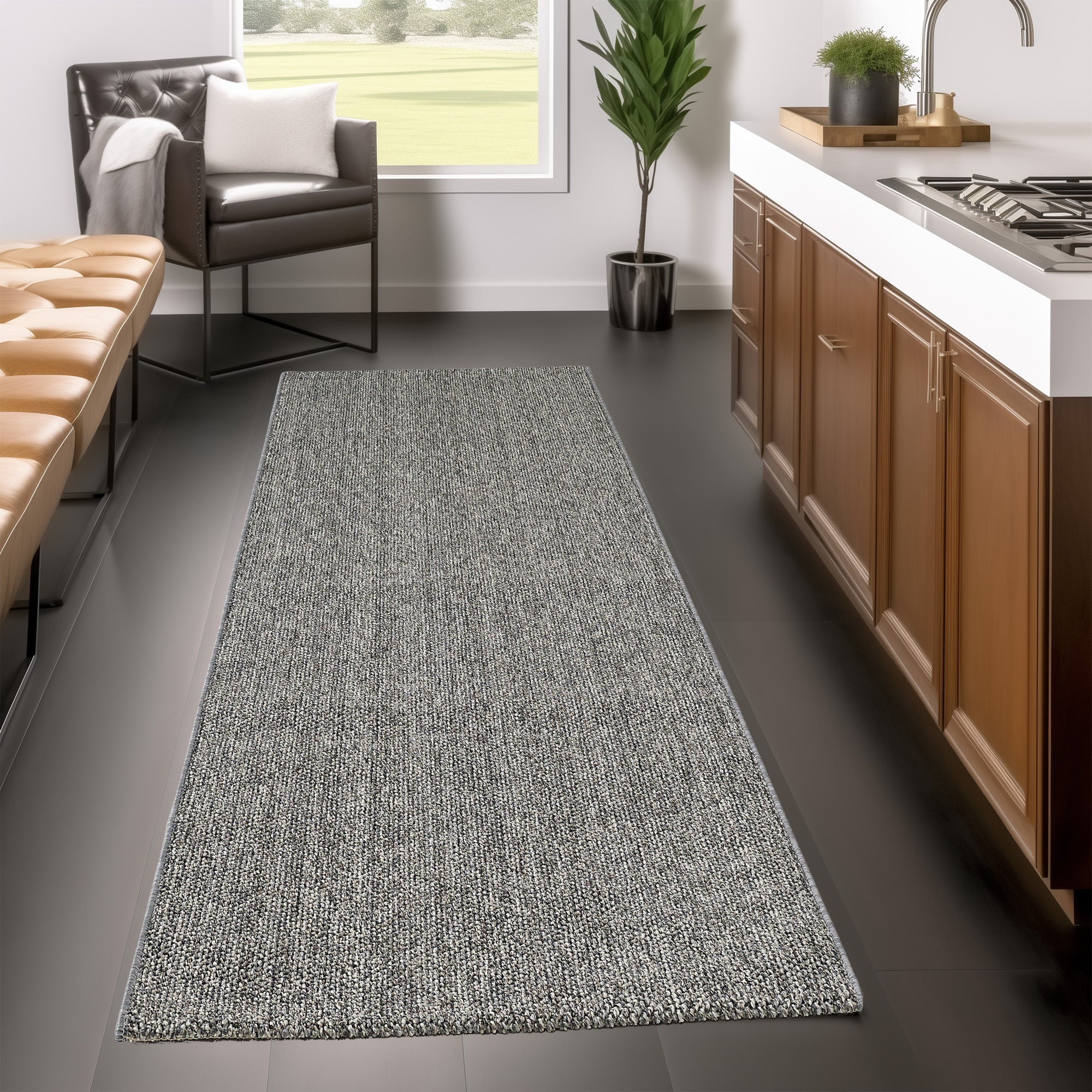 Tapis de couloir Naturel aspect jute - Gris – STUDIO DECO