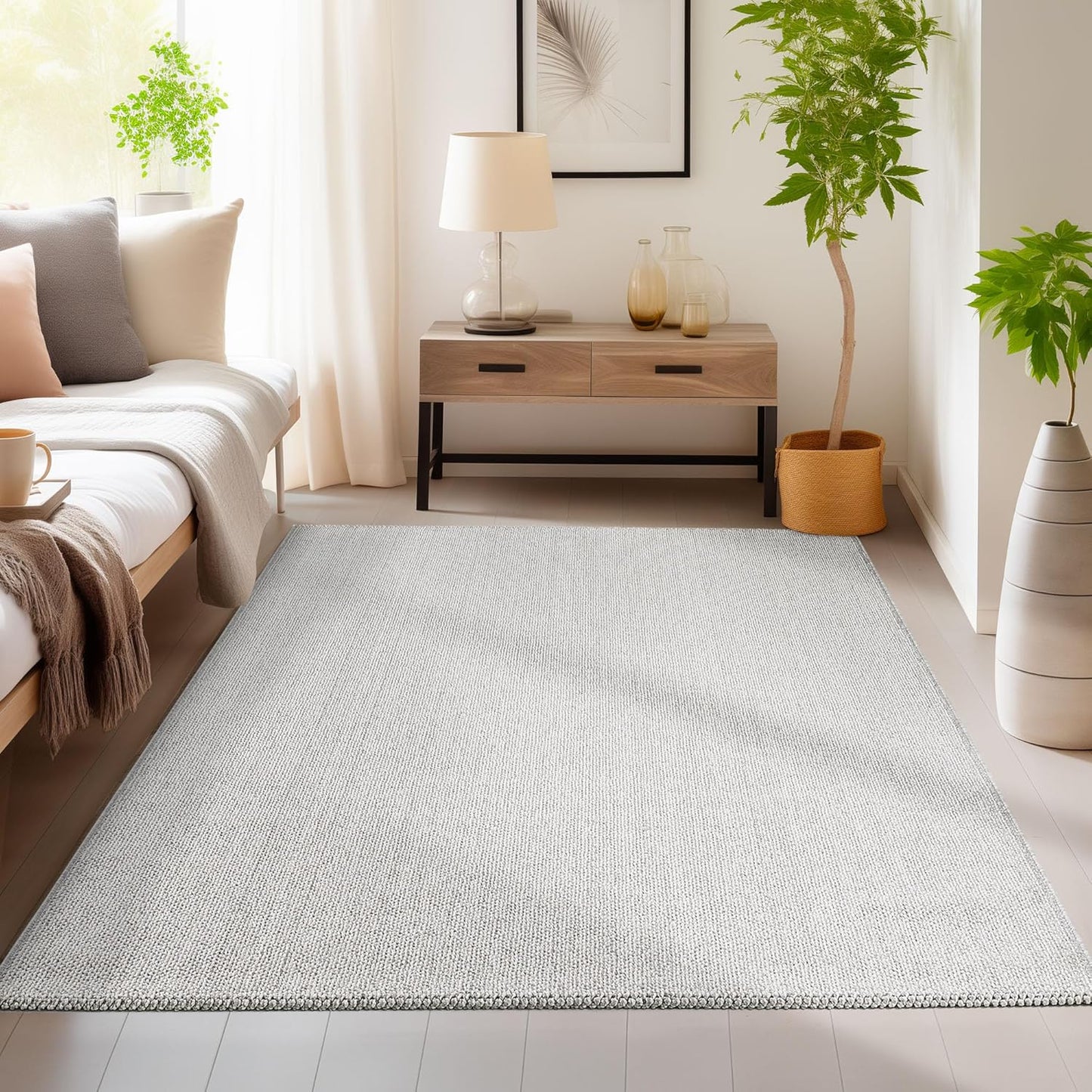 Tapis Naturel aspect jute - Gris Clair