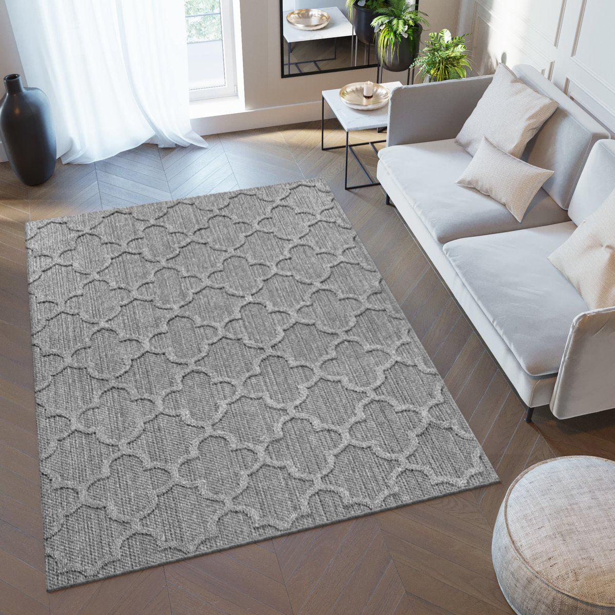 Tapis effet Jute naturel Alhambra - Gris – STUDIO DECO