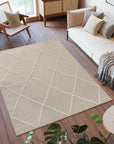 Tapis effet Jute naturel à Relief Losanges - Beige – STUDIO DECO