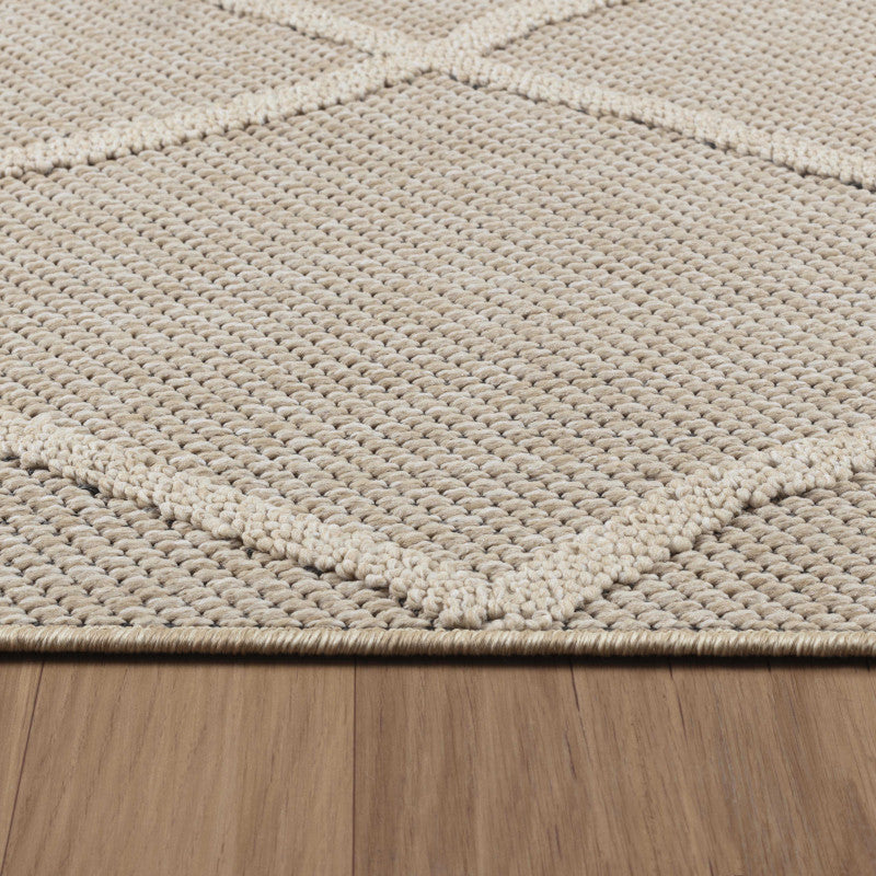 Tapis effet Jute naturel à Relief Losanges - Beige – STUDIO DECO