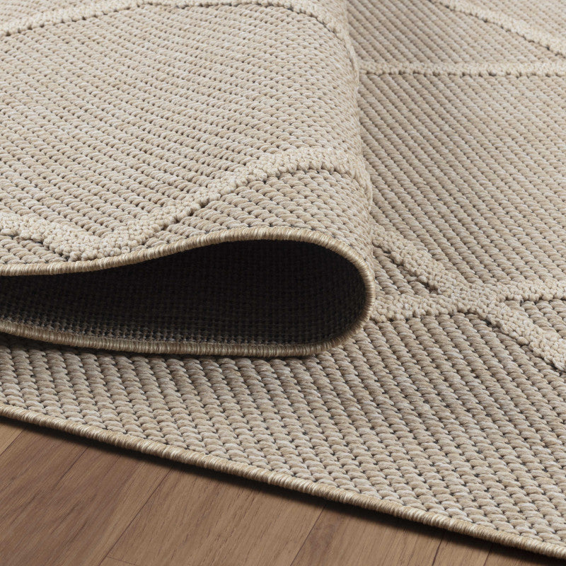 Tapis effet Jute naturel à Relief Losanges - Beige