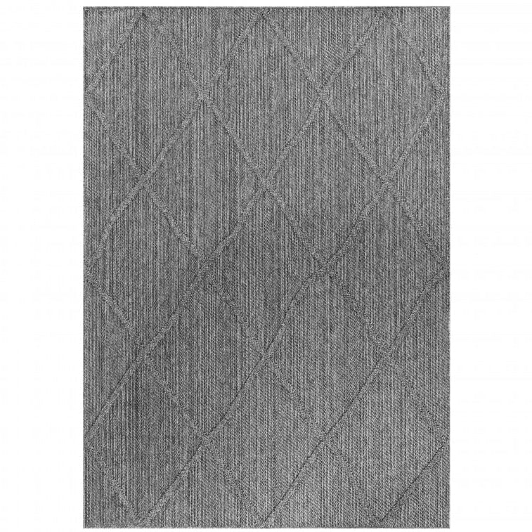 Tapis effet Jute naturel à Relief Losanges - Gris