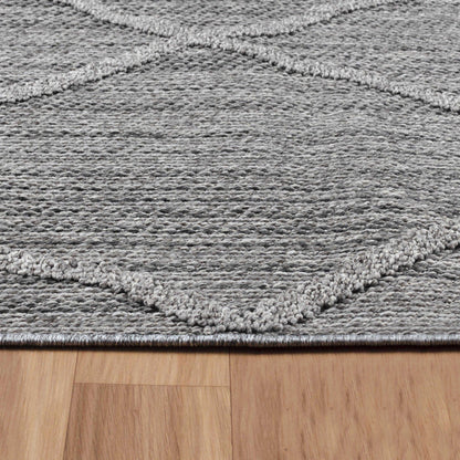 Tapis effet Jute naturel à Relief Losanges - Gris