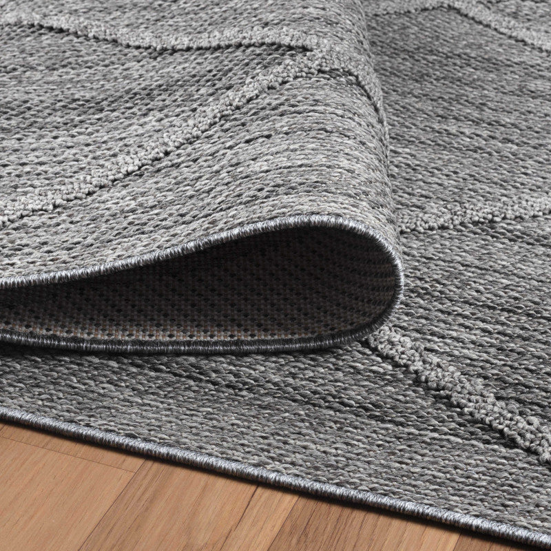 Tapis effet Jute naturel à Relief Losanges - Gris