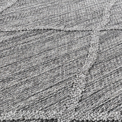 Tapis effet Jute naturel à Relief Losanges - Gris