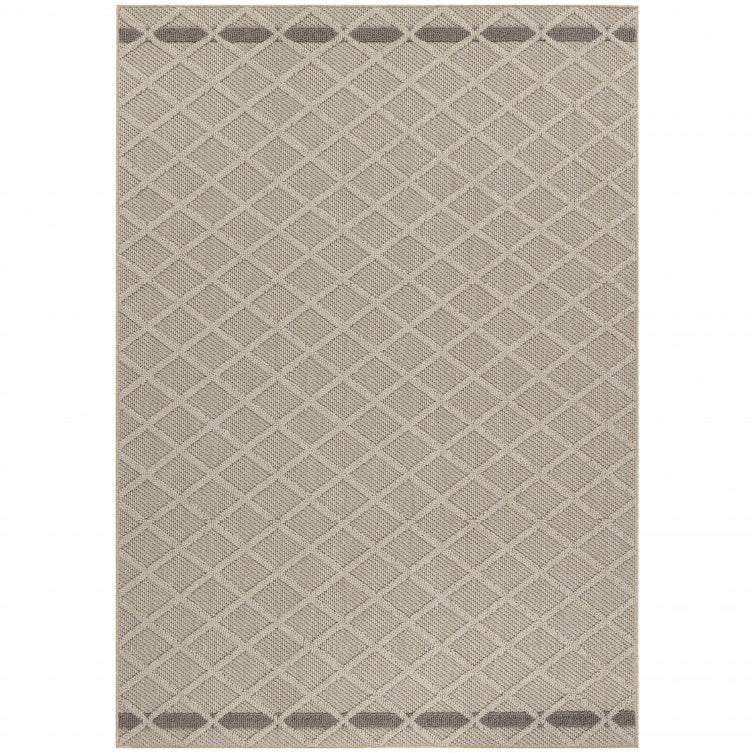 Tapis effet Jute naturel à Relief Stries - Beige