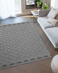Tapis effet Jute naturel à Relief Stries - Gris – STUDIO DECO
