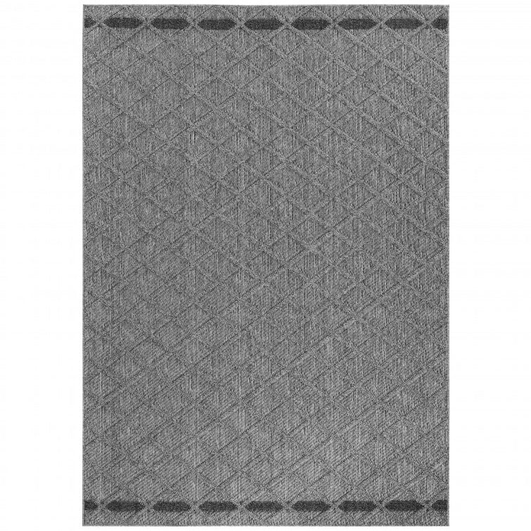 Tapis effet Jute naturel à Relief Stries - Gris