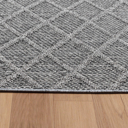 Tapis effet Jute naturel à Relief Stries - Gris