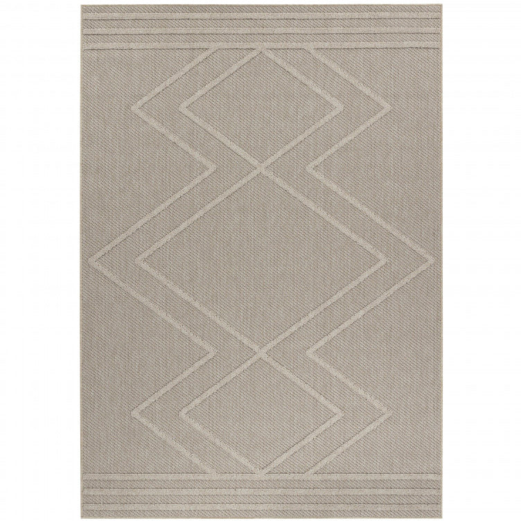 Tapis effet Jute naturel à Relief Berbère - Beige