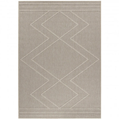 Tapis effet Jute naturel à Relief Berbère - Beige