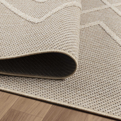 Tapis effet Jute naturel à Relief Berbère - Beige