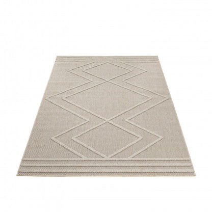 Tapis effet Jute naturel à Relief Berbère - Beige