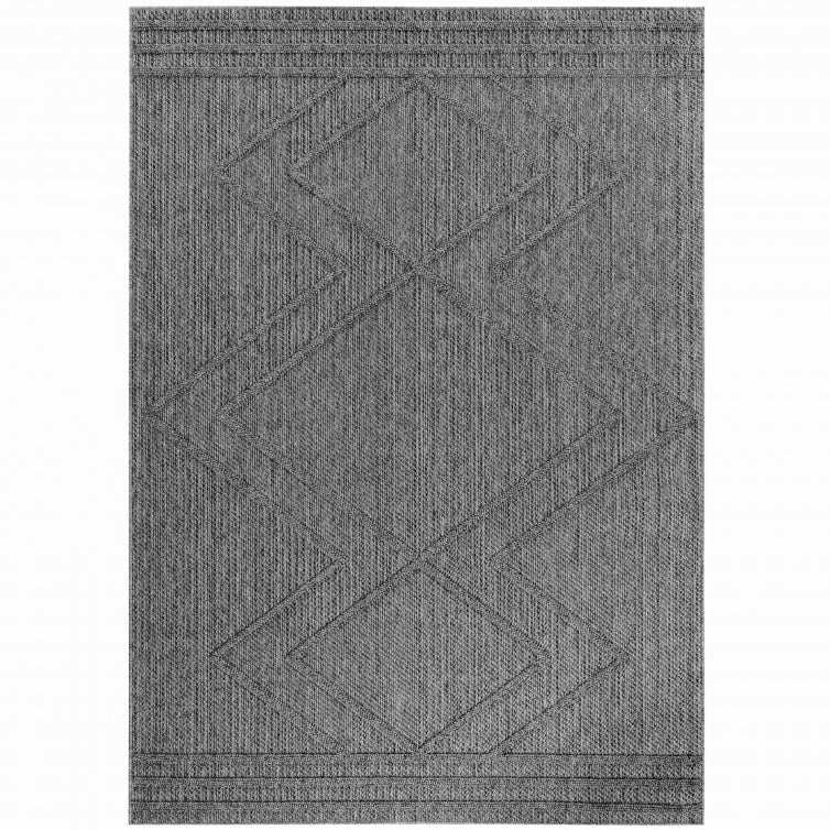 Tapis effet Jute naturel à Relief Berbère - Gris