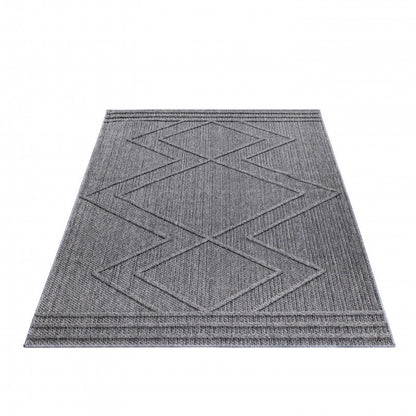 Tapis effet Jute naturel à Relief Berbère - Gris