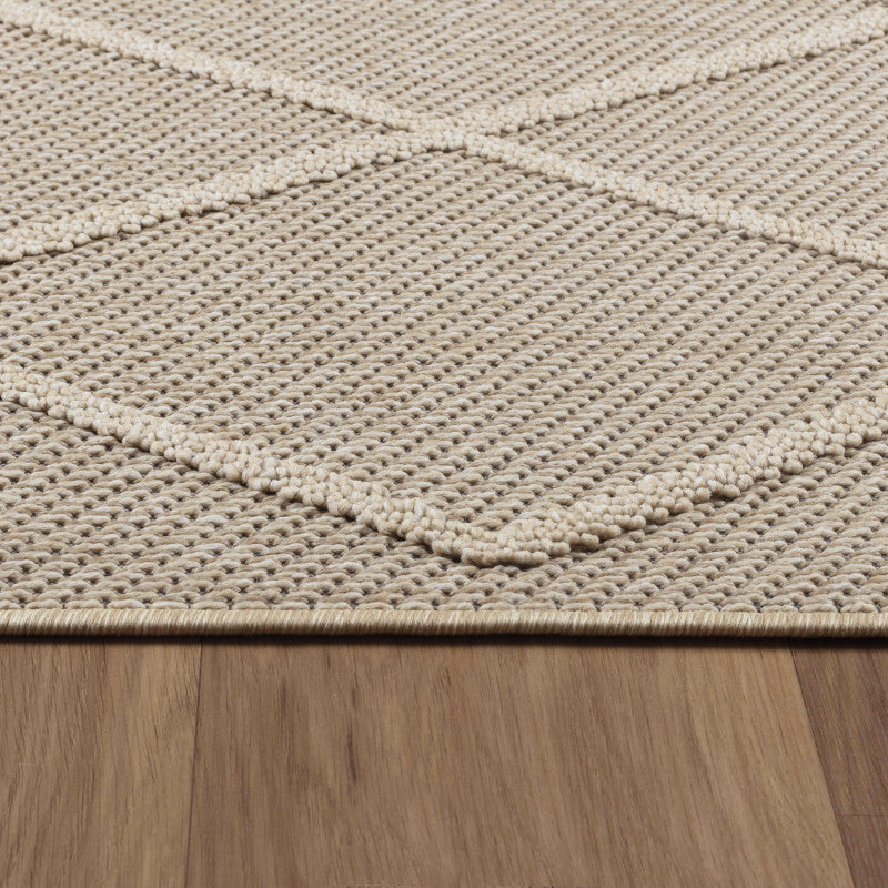 Tapis effet Jute naturel à Relief Géométrique - Beige – STUDIO DECO