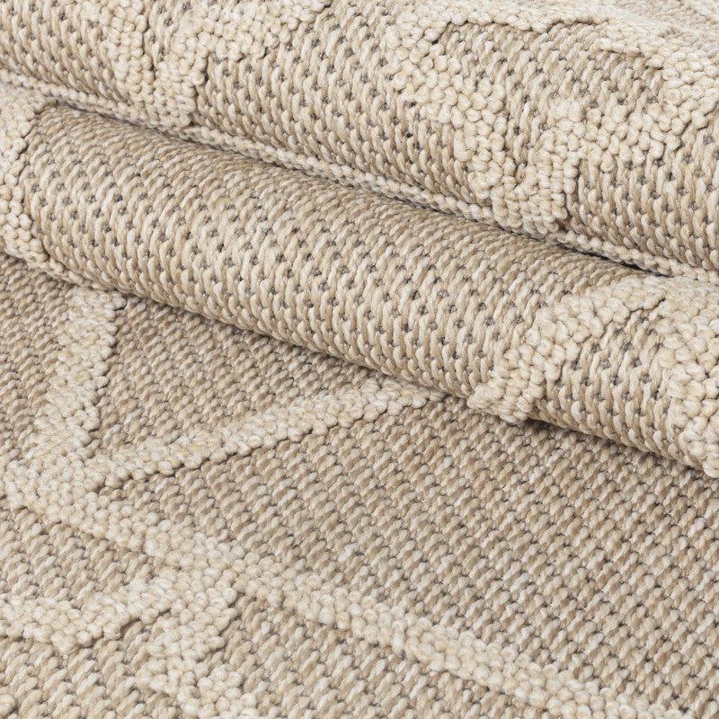 Tapis effet Jute naturel à Relief Géométrique - Beige – STUDIO DECO