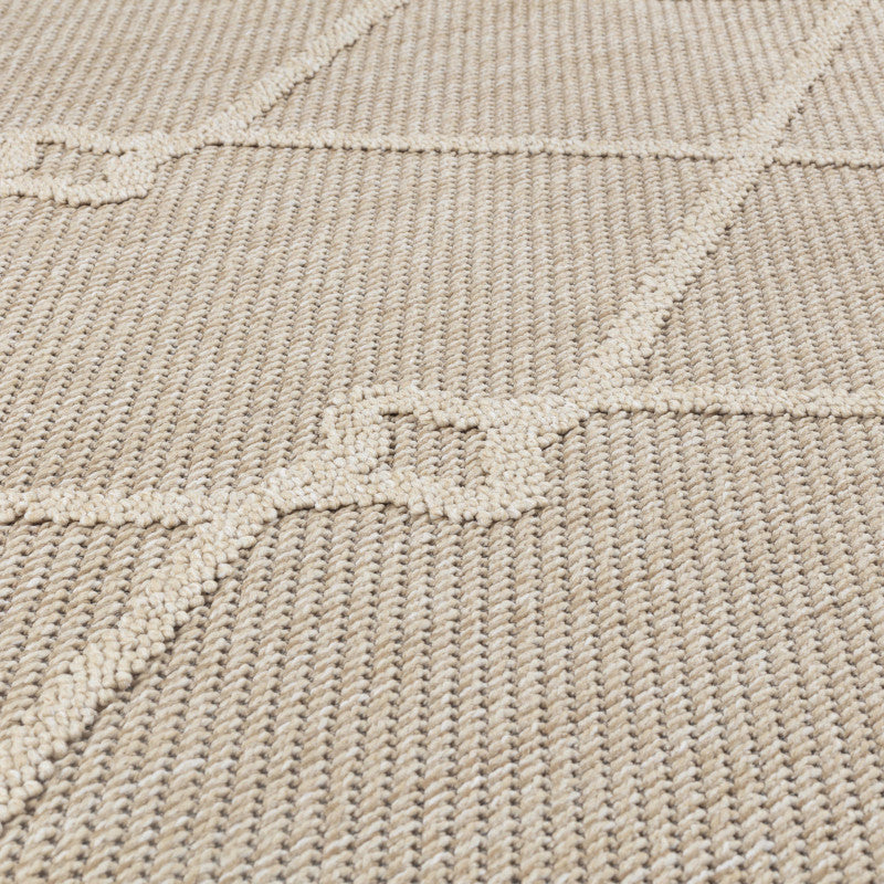 Tapis effet Jute naturel à Relief Géométrique - Beige – STUDIO DECO
