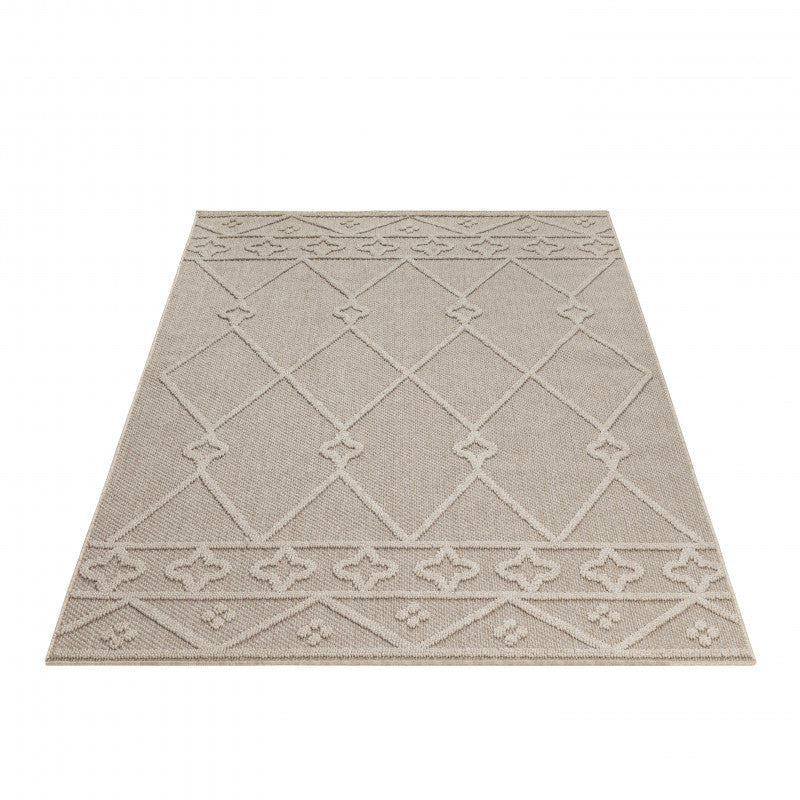 Tapis effet Jute naturel à Relief Géométrique - Beige – STUDIO DECO