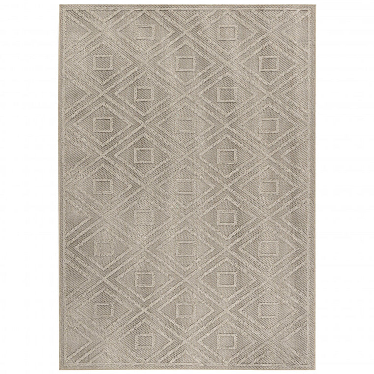 Tapis effet Jute naturel à Relief pavés - Beige