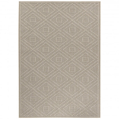 Tapis effet Jute naturel à Relief pavés - Beige