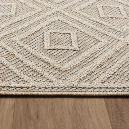 Tapis effet Jute naturel à Relief pavés - Beige