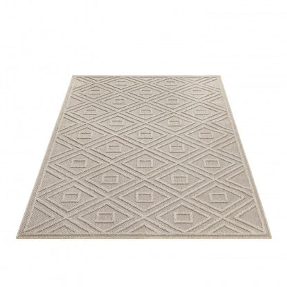 Tapis effet Jute naturel à Relief pavés - Beige