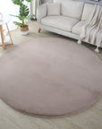 Tapis rond Fourrure toucher doux - Beige – STUDIO DECO