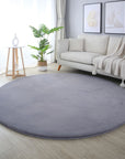Tapis rond Fourrure toucher doux - Gris – STUDIO DECO