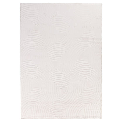 Tapis Meduse laineux à motif en relief - Crème