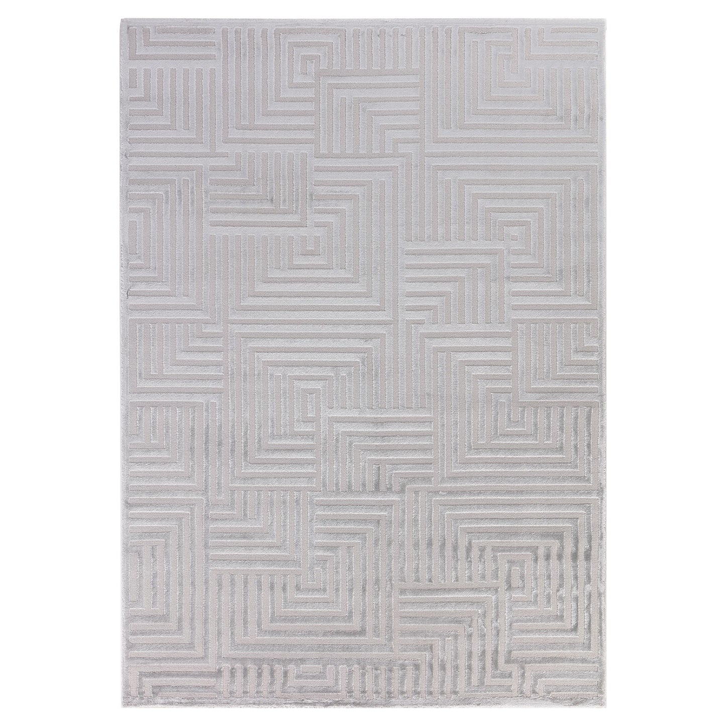 Tapis Aswan laineux à motif en relief - Gris