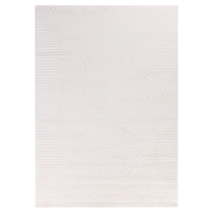 Tapis Noa laineux à motif en relief - Crème