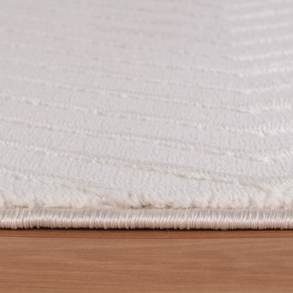 Tapis Noa laineux à motif en relief - Crème