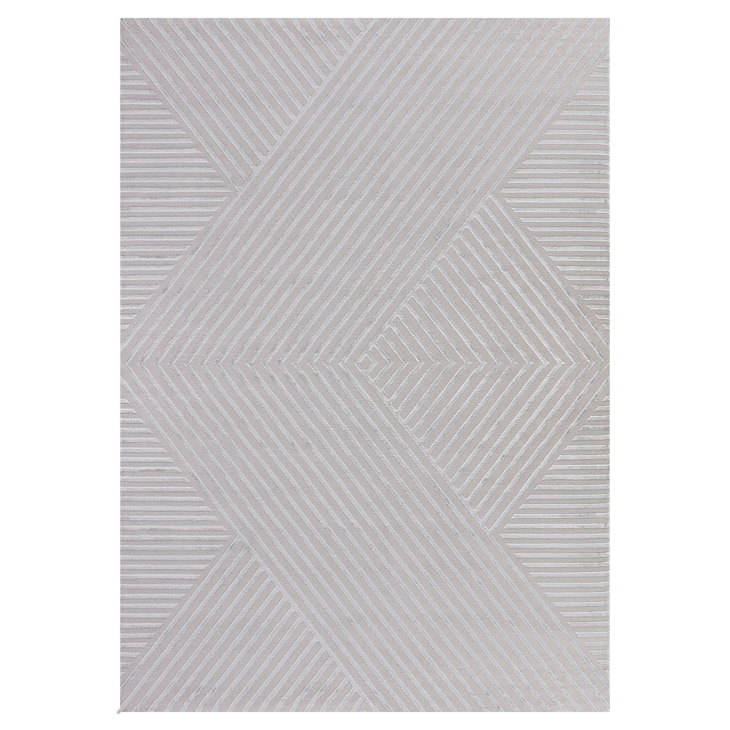 Tapis Noa laineux à motif en relief - Gris