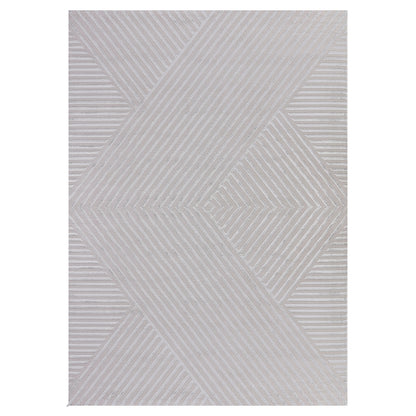 Tapis Noa laineux à motif en relief - Gris