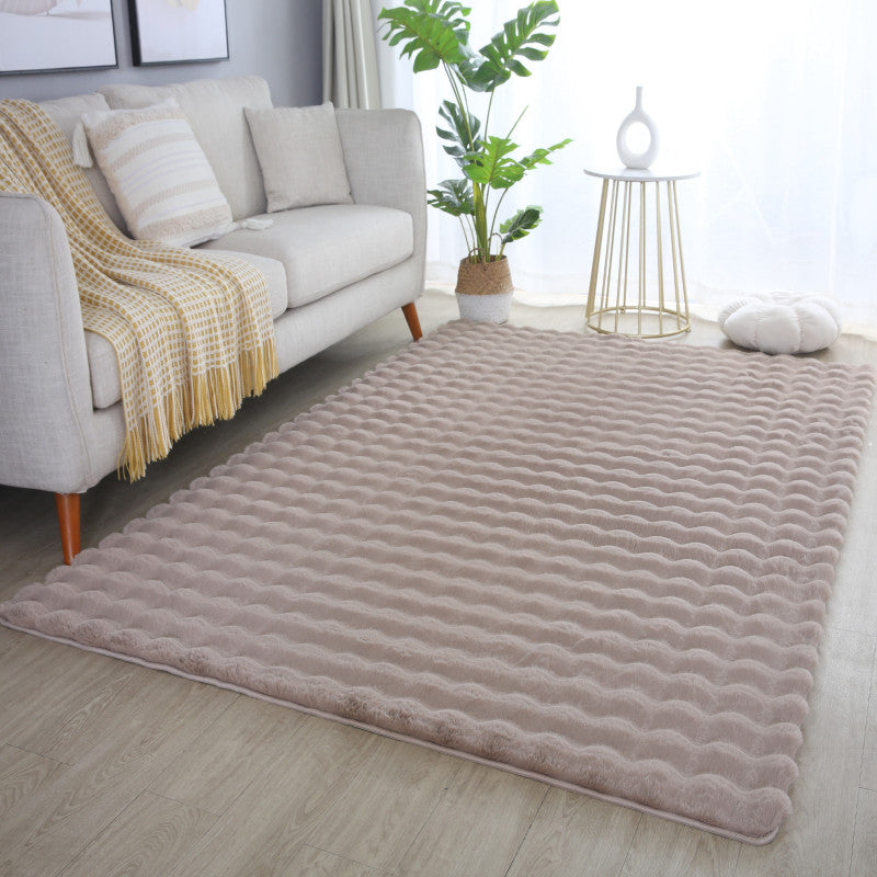 Tapis de fourrure à relief DAVE - Beige – STUDIO DECO