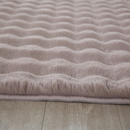 Tapis de fourrure à relief DAVE - Beige