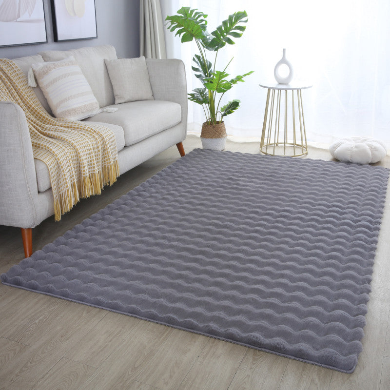 Tapis de fourrure à relief DAVE - Gris