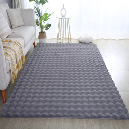 Tapis de fourrure à relief DAVE - Gris