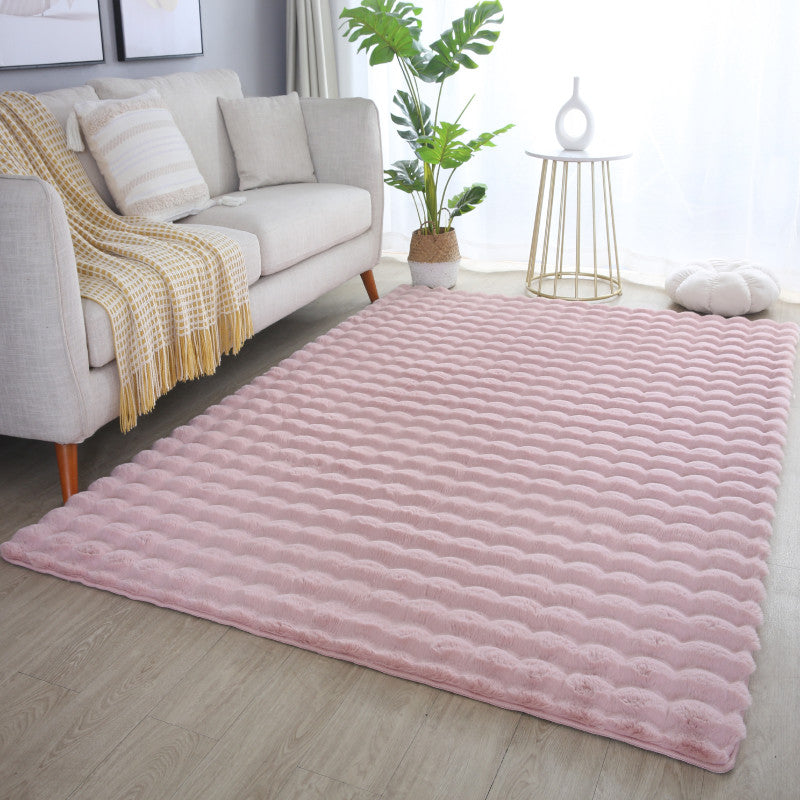 Tapis de fourrure à relief DAVE - Rose – STUDIO DECO